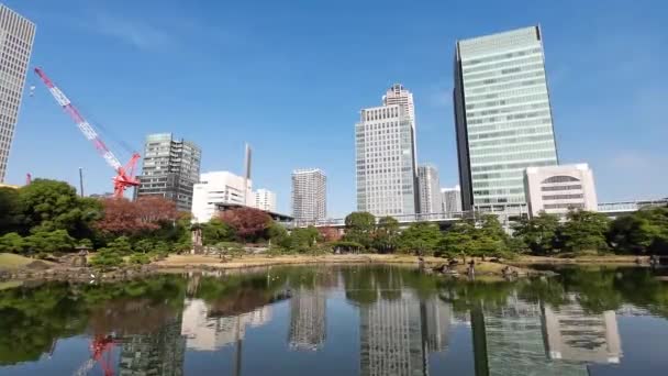 Kasım 2023 Kyushibarikyu Japon Bahçesi Tokyo Körfezi — Stok video