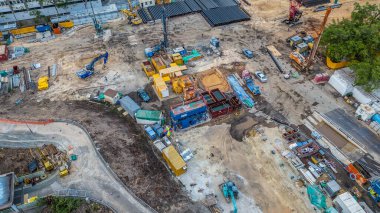 20 Ocak 2024 Bir İnşaat Alanının Fanling 'deki görüntüsü. hk