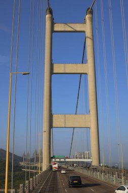 Tsing Ma Köprüsü 'nün manzarası, hk 25 Kasım 2023