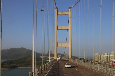Tsing Ma Köprüsü 'nün manzarası, hk 25 Kasım 2023