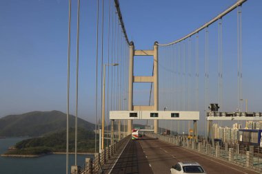 Tsing Ma Köprüsü 'nün manzarası, hk 25 Kasım 2023