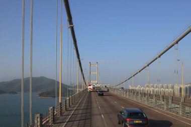 Tsing Ma Köprüsü 'nün manzarası, hk 25 Kasım 2023