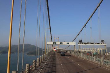 Tsing Ma Köprüsü 'nün manzarası, hk 25 Kasım 2023