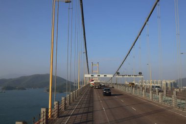 Tsing Ma Köprüsü 'nün manzarası, hk 25 Kasım 2023