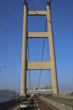 Tsing Ma Köprüsü 'nün manzarası, hk 25 Kasım 2023