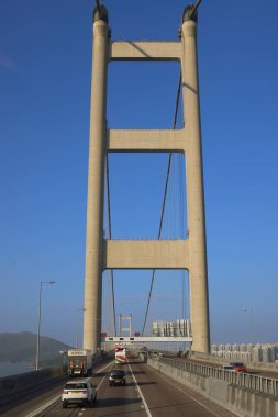 Tsing Ma Köprüsü 'nün manzarası, hk 25 Kasım 2023