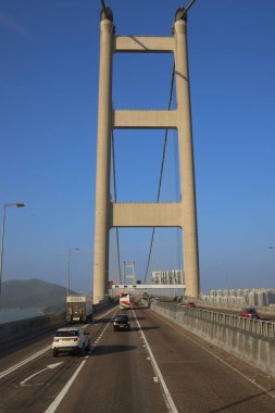 Tsing Ma Köprüsü 'nün manzarası, hk 25 Kasım 2023