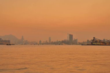 Hava kirliliği 28 Mart 2015 'te Hong Kong' da asıldı.