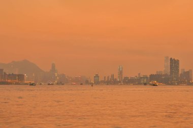 Hava kirliliği 28 Mart 2015 'te Hong Kong' da asıldı.