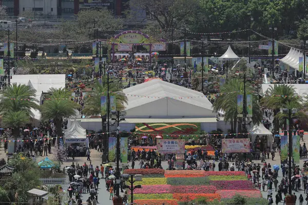 Çiçek gösterisi Hong Kong Victoria Park 28 Mart 2015