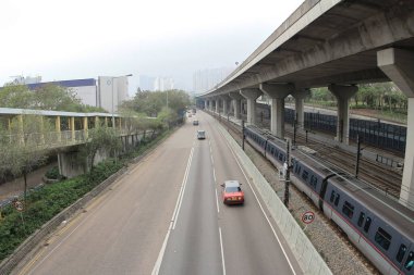 Hong Kong 'daki Batı Kowloon Otoyolu manzarası, 7 Mart 2015