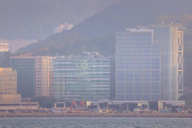 Modern Şehir Binaları Gökdelenler, Hong Kong 10 Şubat 2024
