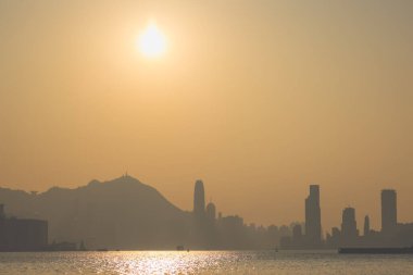 Modern Şehir Binaları Gökdelenler, Hong Kong 10 Şubat 2024