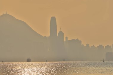 Modern Şehir Binaları Gökdelenler, Hong Kong 10 Şubat 2024