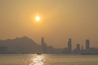 Modern Şehir Binaları Gökdelenler, Hong Kong 10 Şubat 2024