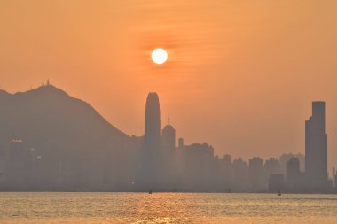 Modern Şehir Binaları Gökdelenler, Hong Kong 10 Şubat 2024