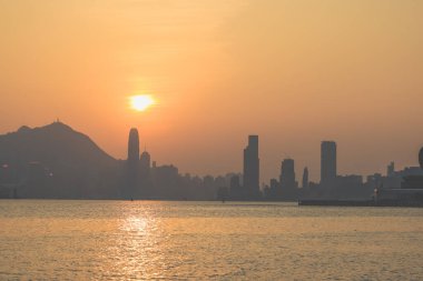 Modern Şehir Binaları Gökdelenler, Hong Kong 10 Şubat 2024