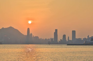 Modern Şehir Binaları Gökdelenler, Hong Kong 10 Şubat 2024