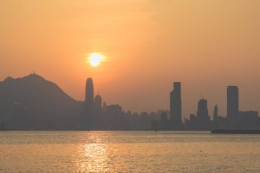 Modern Şehir Binaları Gökdelenler, Hong Kong 10 Şubat 2024