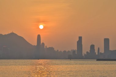 Modern Şehir Binaları Gökdelenler, Hong Kong 10 Şubat 2024