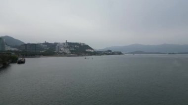 Hong Kong - 24 Şubat 2024: Shing Mun Nehri manzarası, Sha tin