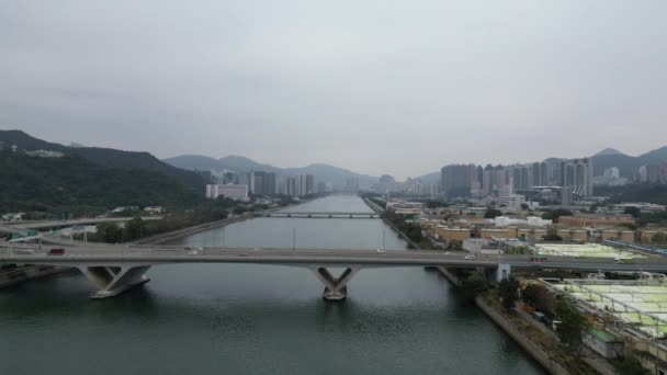 Hong Kong Feb 2024 Landschap Van Shing Mun Rivier Sha — Stockvideo