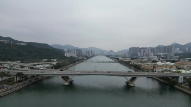 Hongkong Februar 2024 Landschaft Des Flusses Shing Mun Sha Zinn — Stockvideo