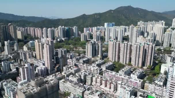 Hong Kong Február 2024 Légi Kilátás Város Tai — Stock videók