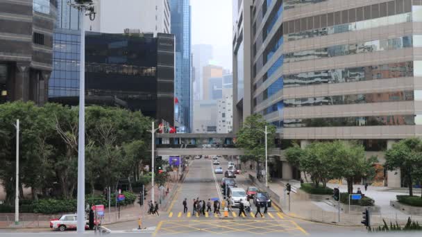 Гонконг Февраля 2024 Года Daytime View Harbour Road — стоковое видео