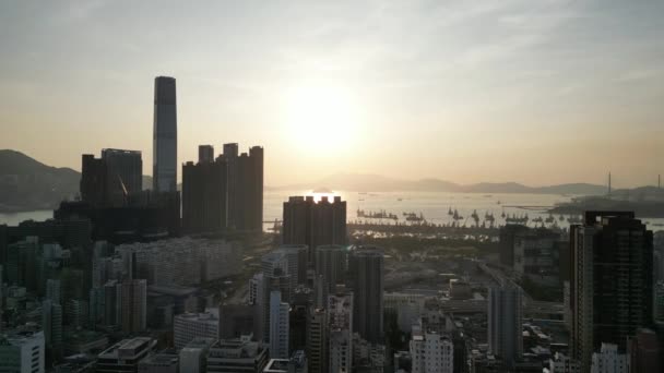 Hong Kong Februari 2024 Skyline Ten Westen Van Kowloon Mong — Stockvideo