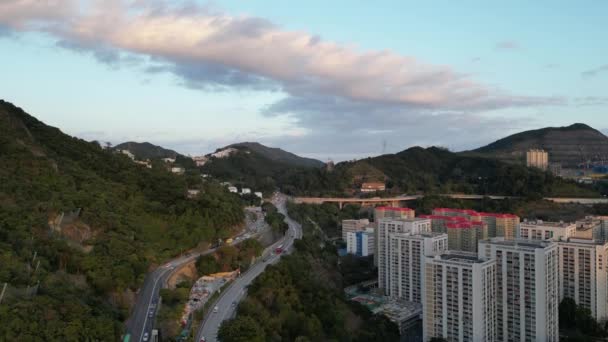 Гонконг Января 2024 Года Новая Дорога Заливе Чистой Воды — стоковое видео