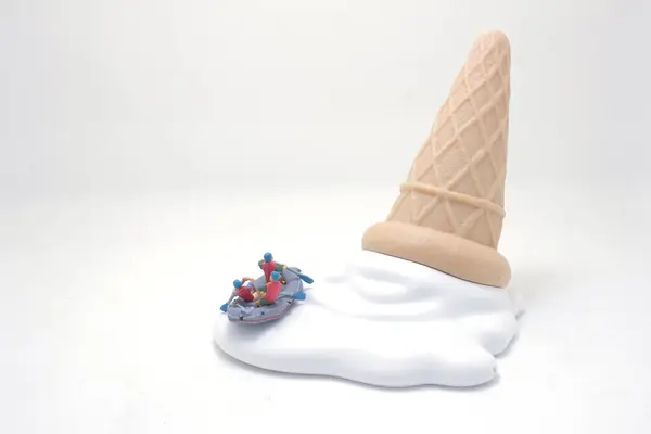 the Rafting in the ice cream in waffle cone