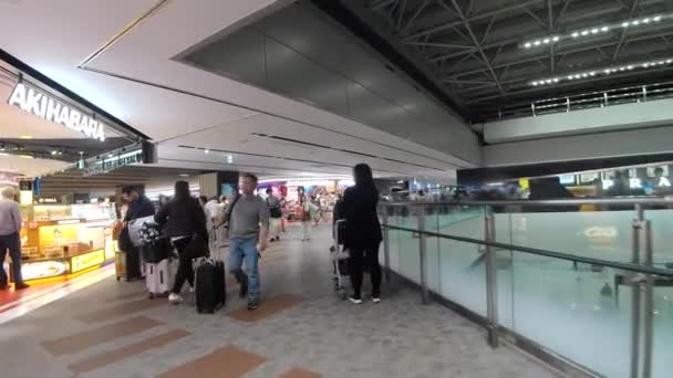 Japan November 30Th 2023 Crowded Narita Airport Japan Airport — Stock Video