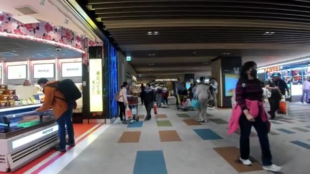 Japonya Kasım 2023 Kalabalık Narita Havaalanı Japonya Havaalanı — Stok video
