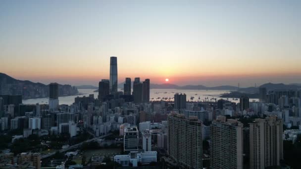 Hong Kong Março 2024 Vista Aérea Horizonte Distrito Yau Tsim — Vídeo de Stock