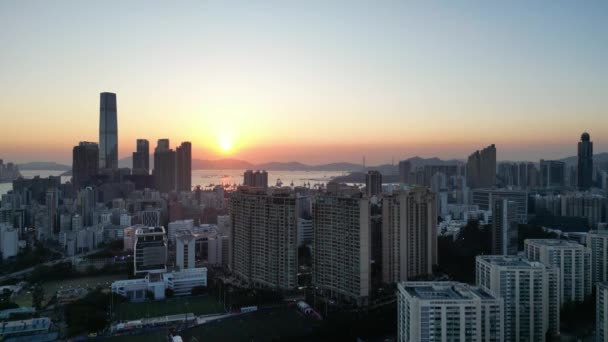Hong Kong March 12Th 2024 Aerial View Skyline Yau Tsim — Stock Video