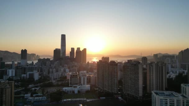 Hong Kong Maart 2024 Luchtfoto Van Skyline Van Yau Tsim — Stockvideo