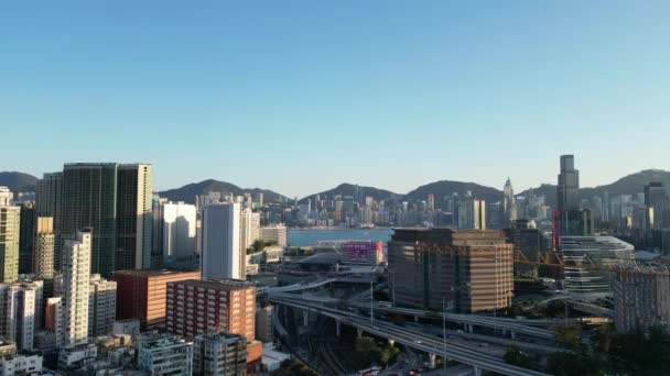 Hong Kong Března 2024 Skyline Hong Kong Victoria Harbour Hung — Stock video