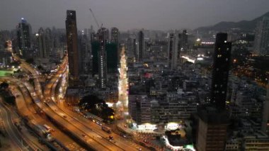 Hong Kong - 17 Mart 2024: Doğu Edward Yolu Hava Görüntüsü, Kowloon 'un Yüreği