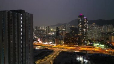 Hong Kong - 17 Mart 2024: Doğu Edward Yolu Hava Görüntüsü, Kowloon 'un Yüreği