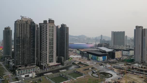 Hong Kong Mart 2024 Kai Tak Stasyonu Plaza Ile Şehir — Stok video