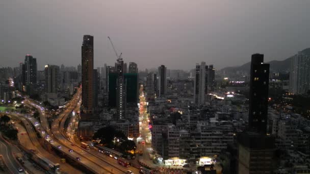 Hong Kong Maart 2024 Luchtfoto Van Prins Edward Road East — Stockvideo