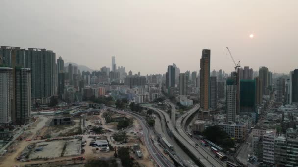 Hong Kong Mart 2024 Doğu Edward Yolu Hava Görüntüsü Kowloon — Stok video