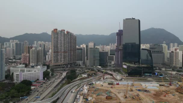 Гонконг Марта 2024 Года Воздушный Вид Промышленную Зону Сан Конг — стоковое видео