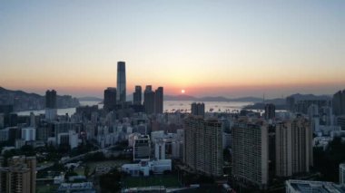 HONG KONG - 12 Mart 2024 Yau tsim mong bölgesinin Skyline 'ı, Hong Kong