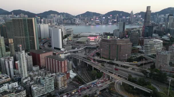 Hong Kong Marzo 2024 Skyline Hong Kong Victoria Harbour Hung — Vídeo de stock