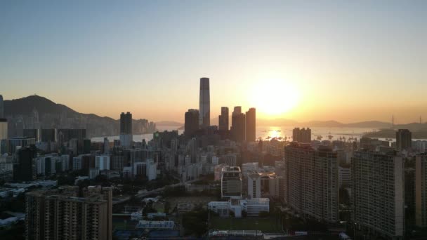 Hong Kong Mart 2024 Yau Tsim Mong Bölgesinin Skyline Hong — Stok video