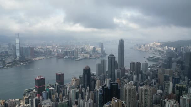 Гонконг Марта 2024 Года Жилые Здания Среднего Уровня Вид Воздуха — стоковое видео