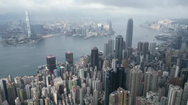 Hong Kong Março 2024 Edifícios Residenciais Nível Médio Vista Aérea — Vídeo de Stock
