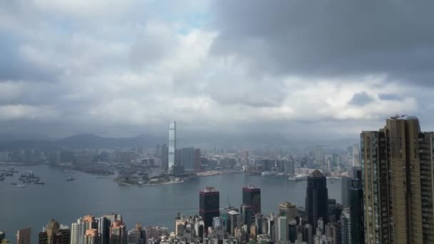 Hong Kong March 2024 Commercial Residential Buildings Aerial View — Stock Video
